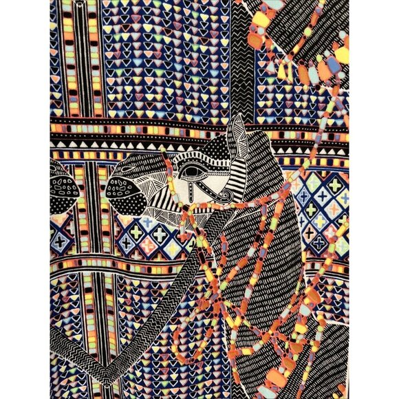 Mara Hoffman Womens Shift Dress XS Camel Print Geometric Colorful Bright Bodycon - Picture 6 of 11
